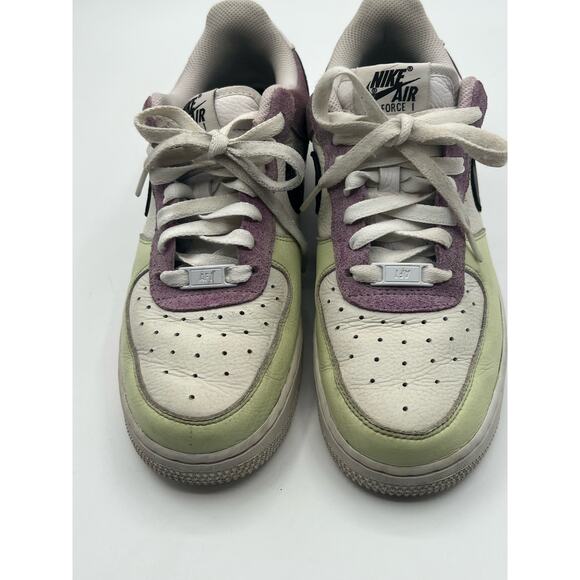 Nike Air Force 1 Low Lime Green‎ And Purple Woman’s Size 8.5 - Picture 5 of 7